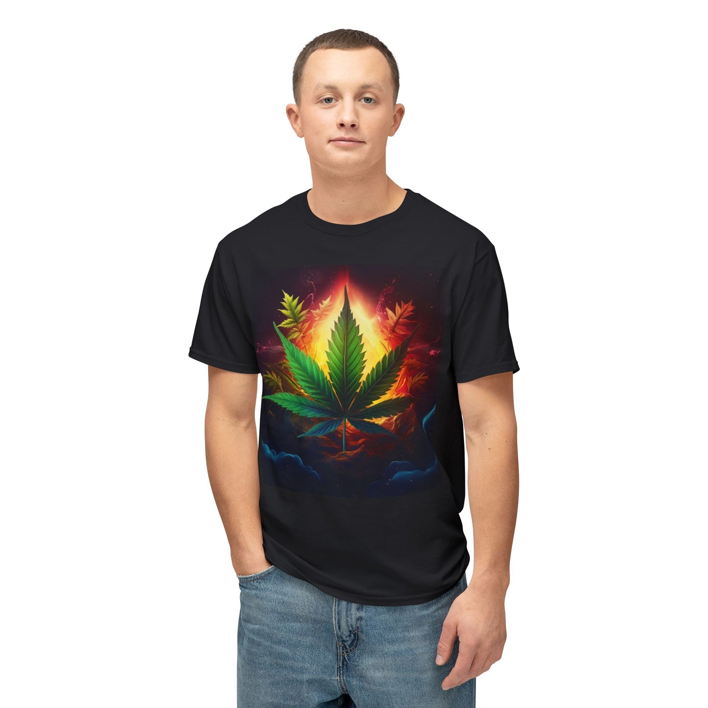 Vibrant Marijuana Leaf Unisex HD Cotton T-Shirt - Stoner Designz