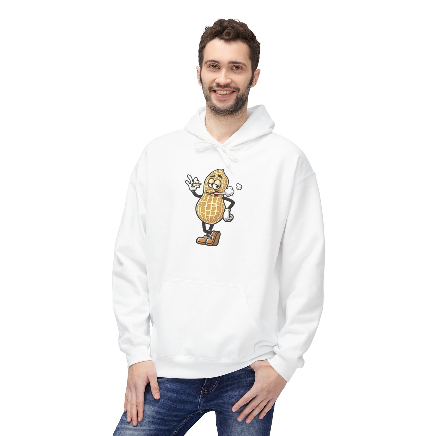 Peanut Character Fleece Hoodie, Cozy Unisex Hoodie, Fun Gift for Peanut Lovers, Cartoon Hoodie, Casual Everyday Wear, Unique Graphic - Stoner Designz