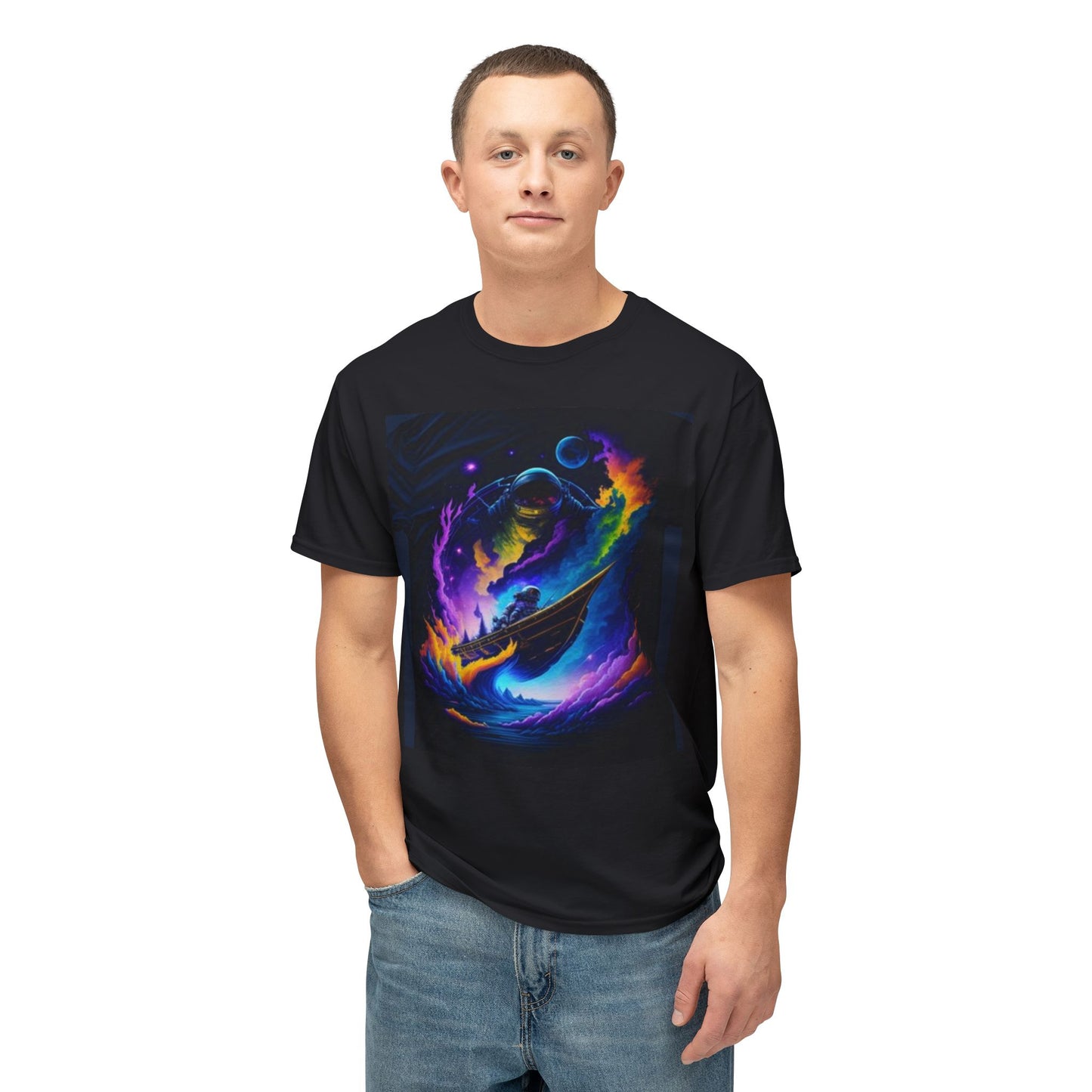 Cosmic Adventure Unisex HD Cotton™ T-shirt - Vibrant Space Design - Stoner Designz