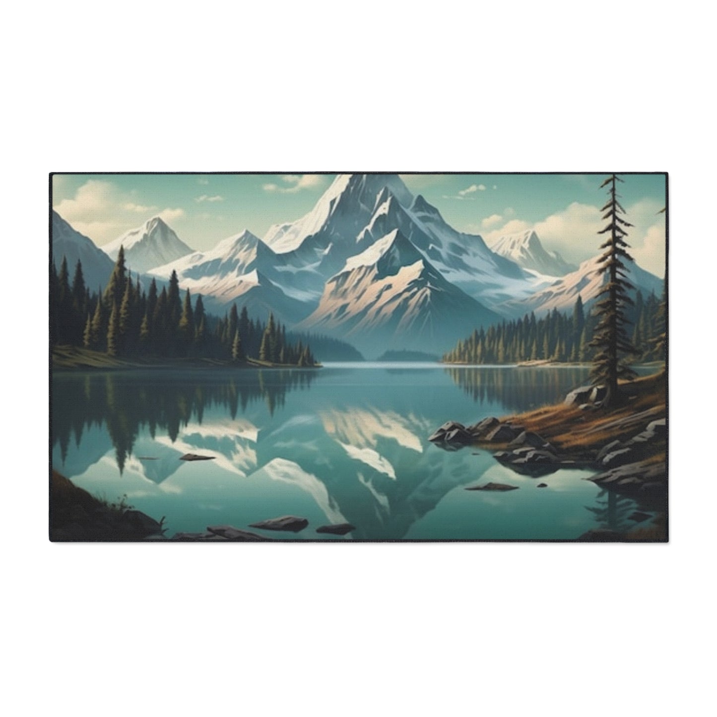 Mountain Landscape Floor Mat, Home Decor, Durable Entrance Mat, Nature Themed Rug, Cabin Decor, Outdoor Style - Stoner Designz