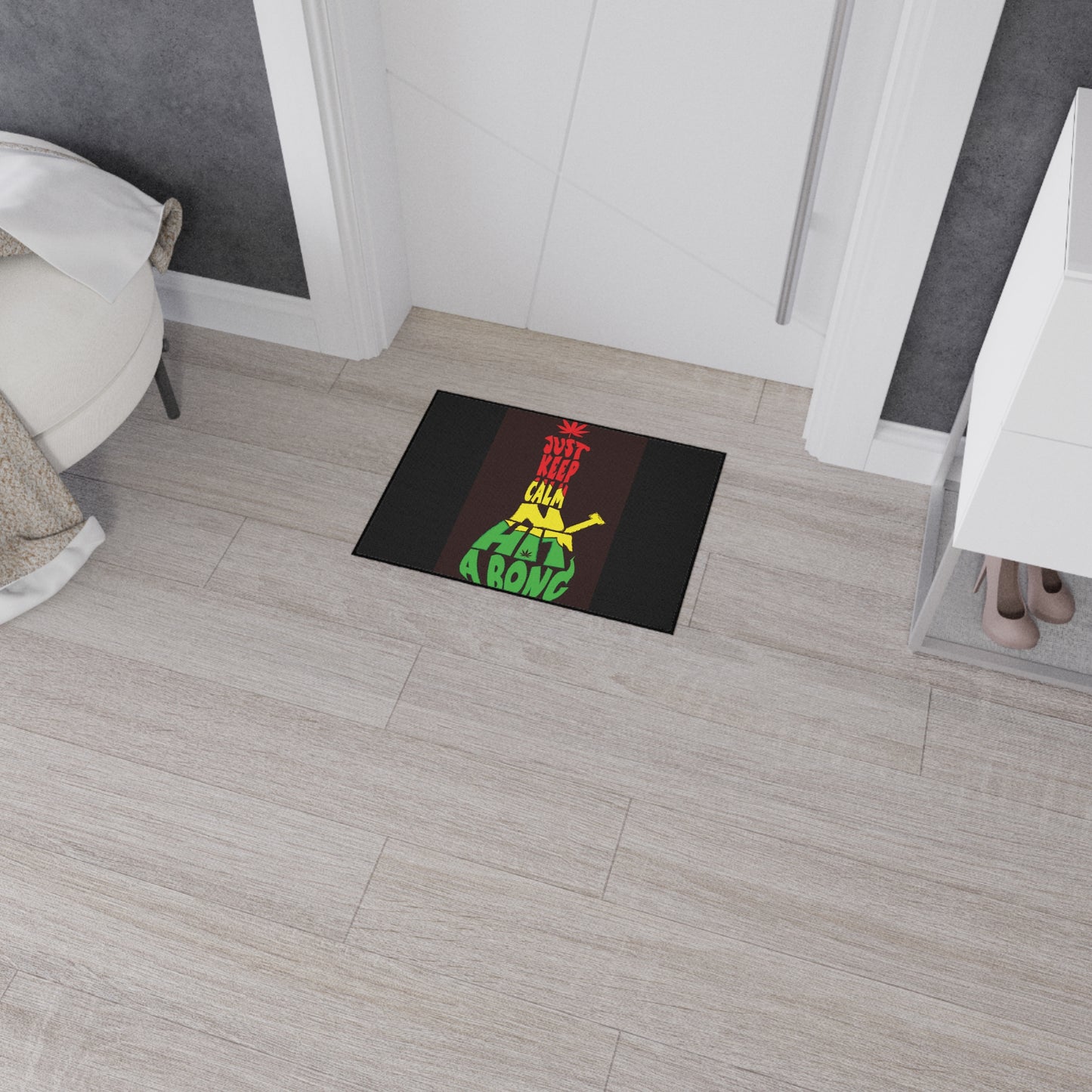 Keep Calm Heavy Duty Floor Mat, Cannabis Decor, Funny Home Accessory, Yoga Mat, Stoner Gift, Indoor Floor Rug - Stoner Designz