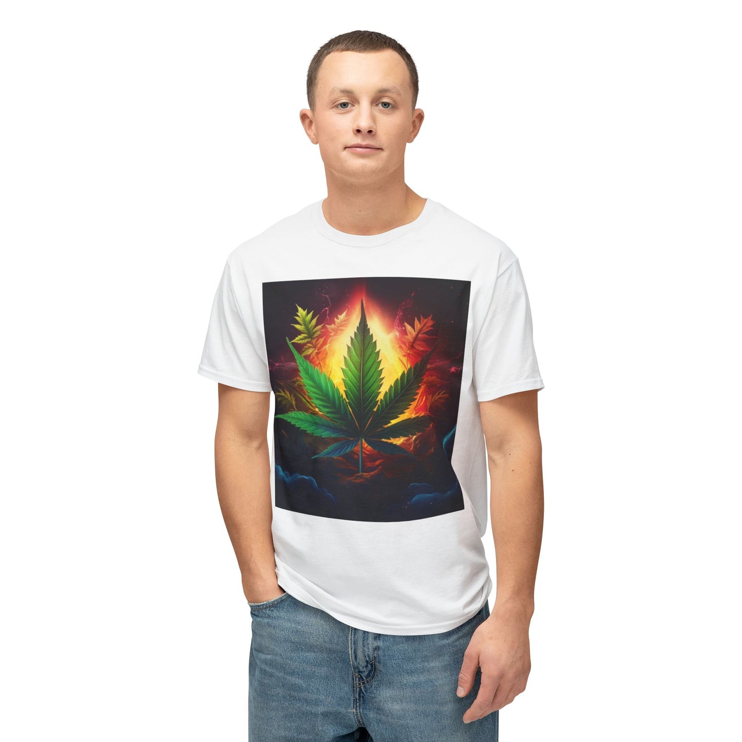Vibrant Marijuana Leaf Unisex HD Cotton T-Shirt - Stoner Designz