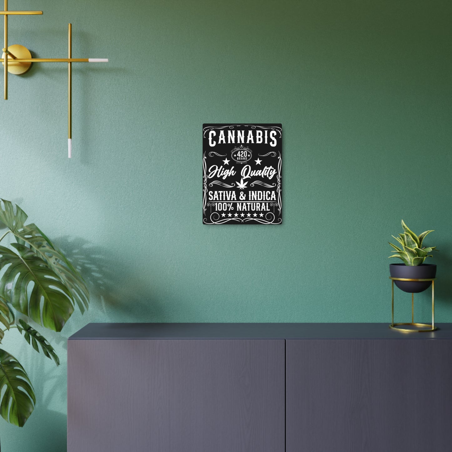 420 Metal Art Sign - High Quality Sativa & Indica Wall Decor - Stoner Designz