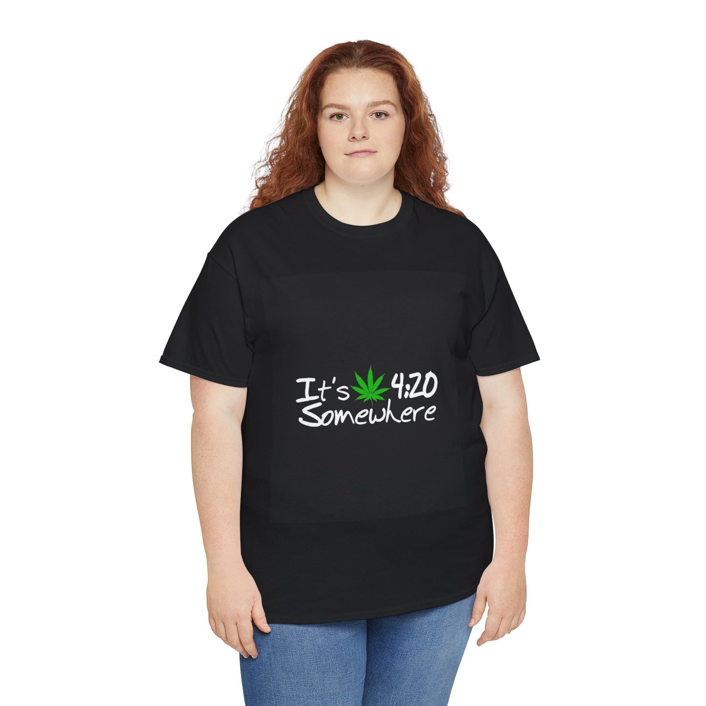 It's 4:20 Somewhere Unisex Heavy Cotton Tee, Funny Cannabis Shirt, Gift for 420 Celebrations, Stoner Humor Top, Casual Everyday Wear - Stoner Designz