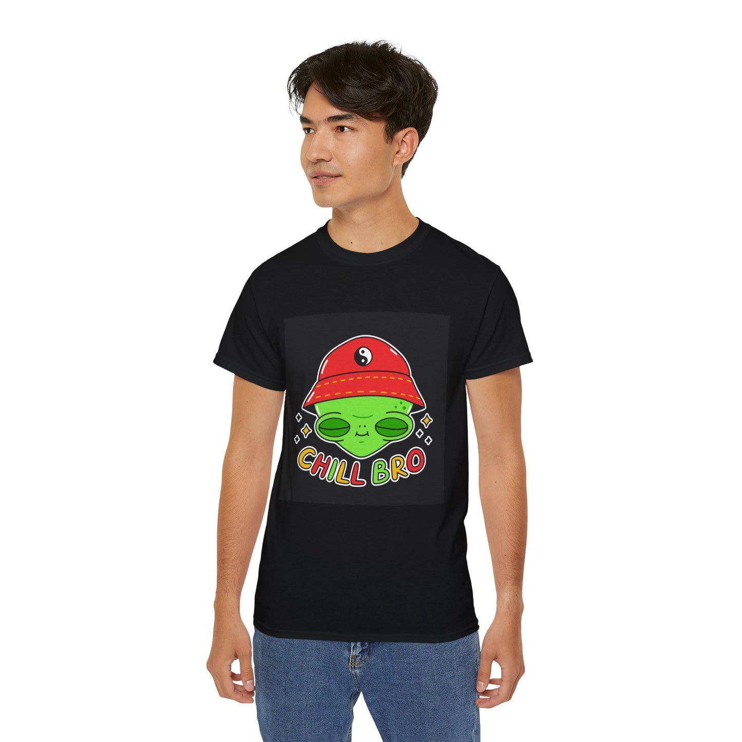 Chill Bro Alien Graphic Tee | Unisex Ultra Cotton T-shirt for Casual Vibes - Stoner Designz