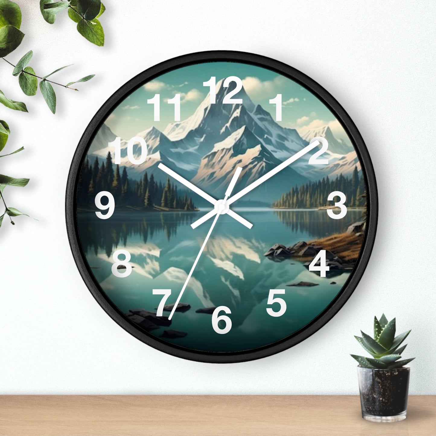Serene Mountain Landscape Wall Clock - Nature Decor, Home Office Timepiece, Gift for Nature Lovers, Rustic Wall Art, Interior Design Accent - Stoner Designz