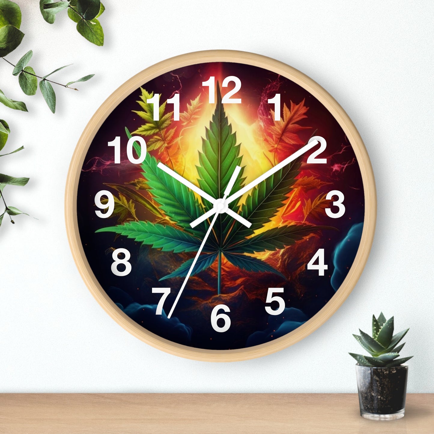 Cannabis Leaf Wall Clock - Stoner Designz