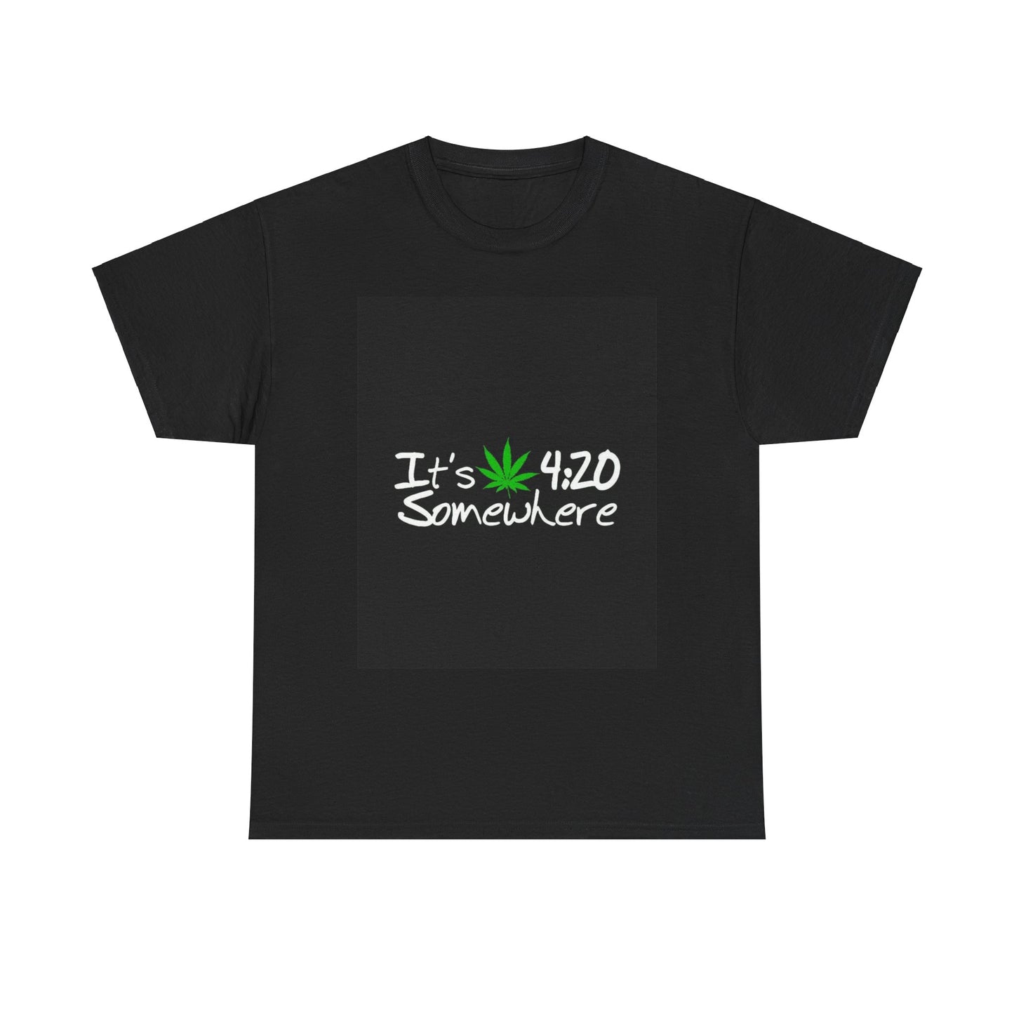 It's 4:20 Somewhere Unisex Heavy Cotton Tee, Funny Cannabis Shirt, Gift for 420 Celebrations, Stoner Humor Top, Casual Everyday Wear - Stoner Designz