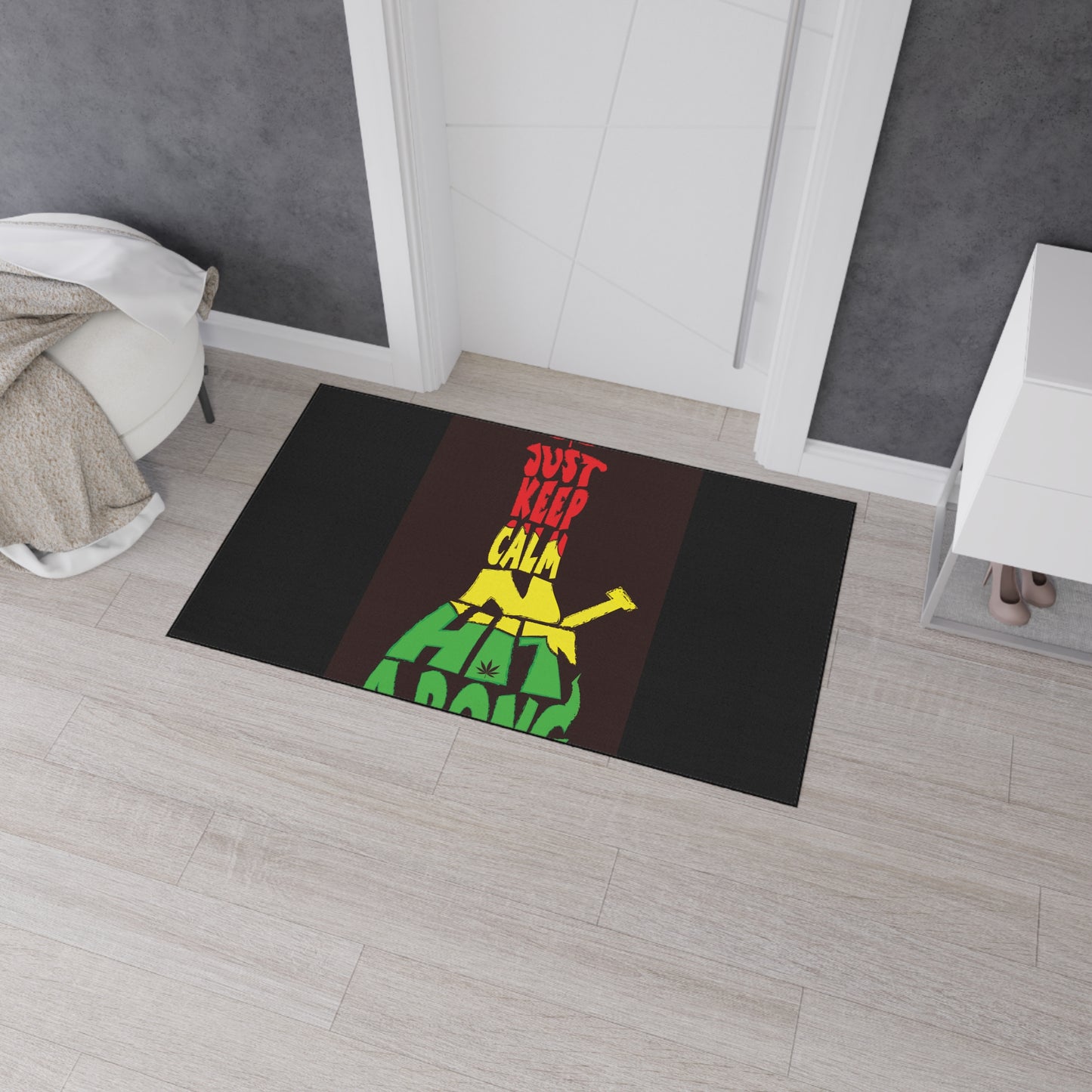 Keep Calm Heavy Duty Floor Mat, Cannabis Decor, Funny Home Accessory, Yoga Mat, Stoner Gift, Indoor Floor Rug - Stoner Designz
