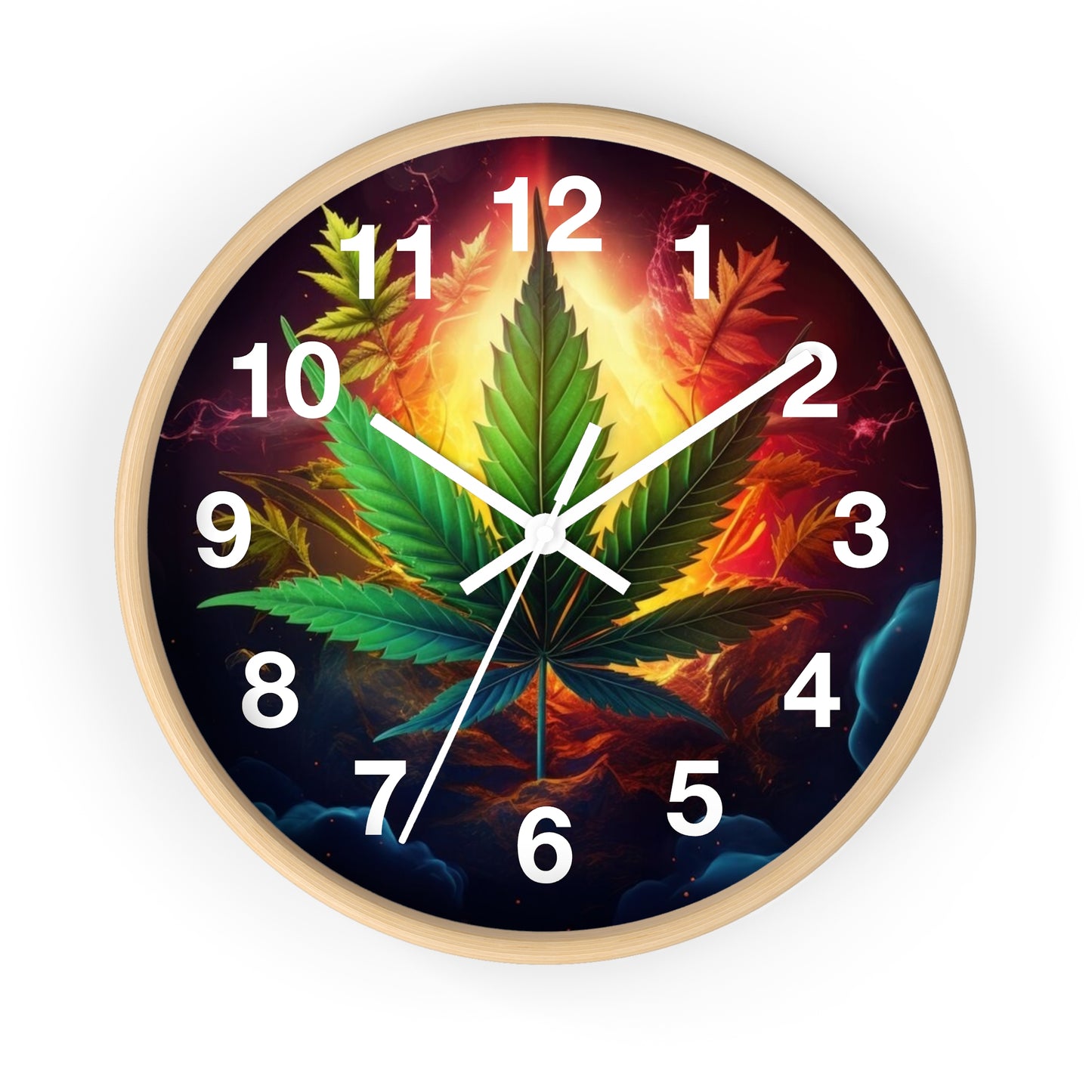 Cannabis Leaf Wall Clock - Stoner Designz