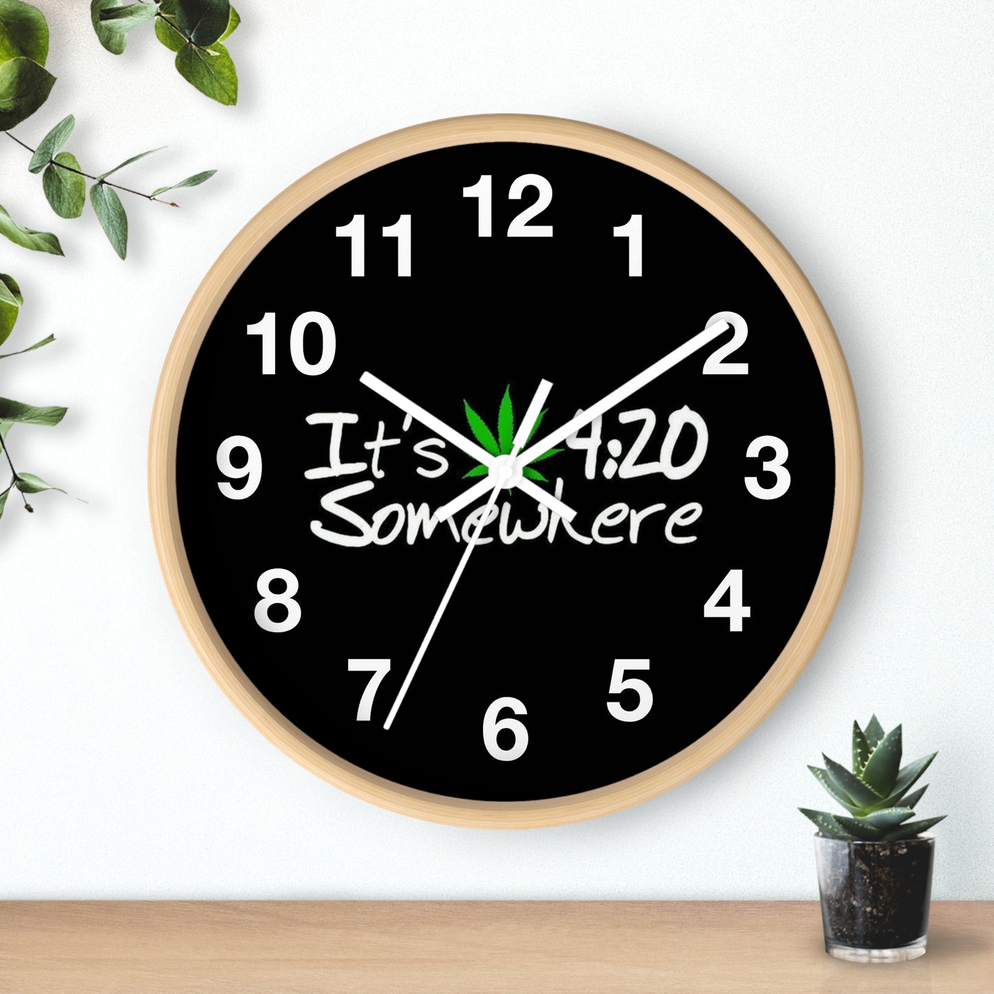 420 Themed Wall Clock, Perfect for Stoners, Cannabis Enthusiasts, Gift for 4/20, Home Decor, Unique Timepiece - Stoner Designz