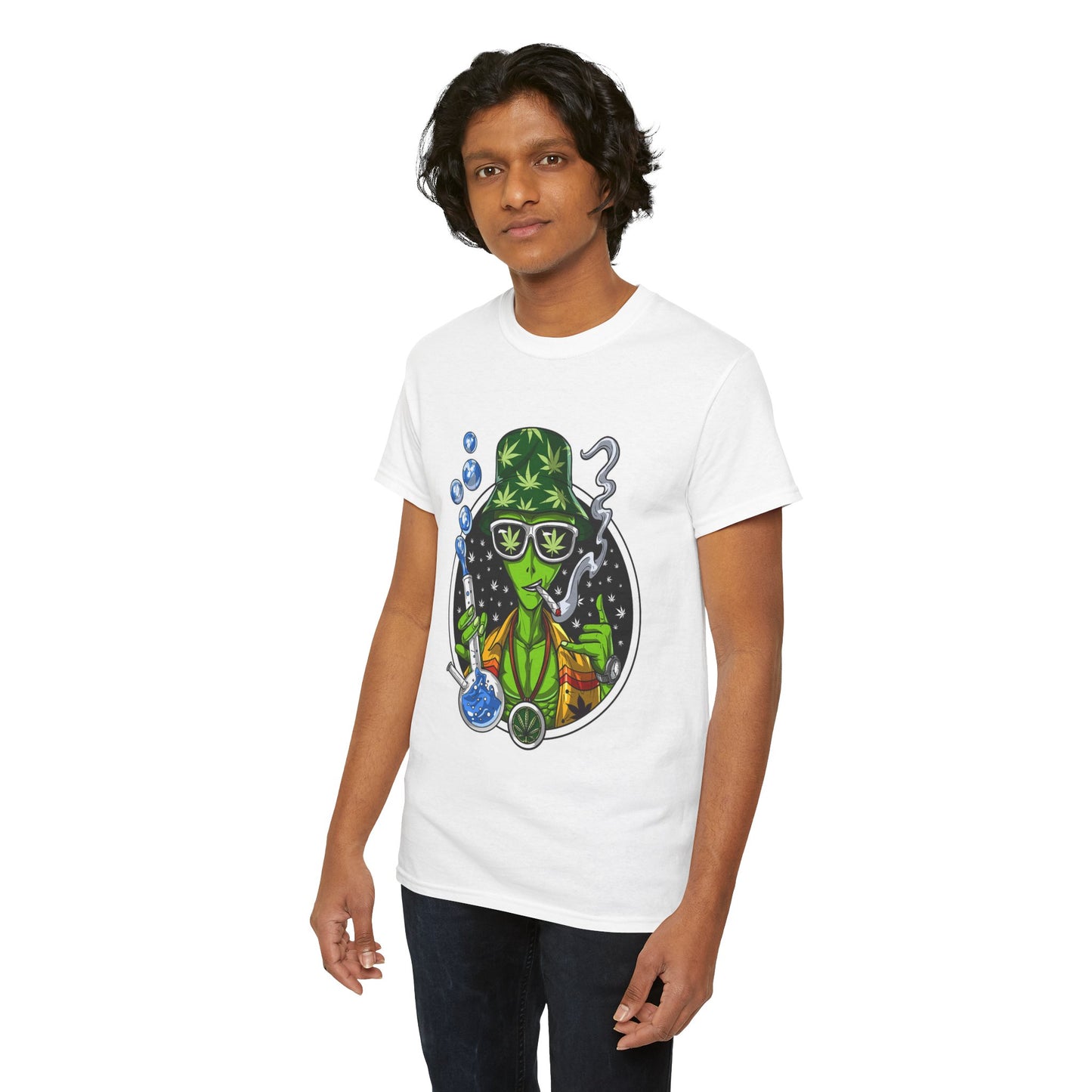 Retro Alien Scientist Tee, Cool Graphic Tee, Unisex Cotton Shirt, Fun Gift for Stoner Culture, Quirky Wear for Parties, Unique Halloween - Stoner Designz