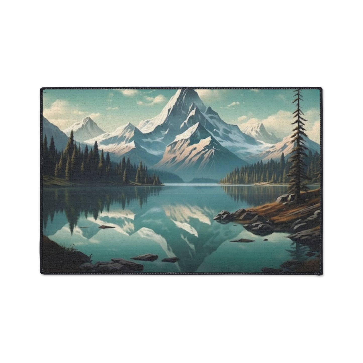 Mountain Landscape Floor Mat, Home Decor, Durable Entrance Mat, Nature Themed Rug, Cabin Decor, Outdoor Style - Stoner Designz