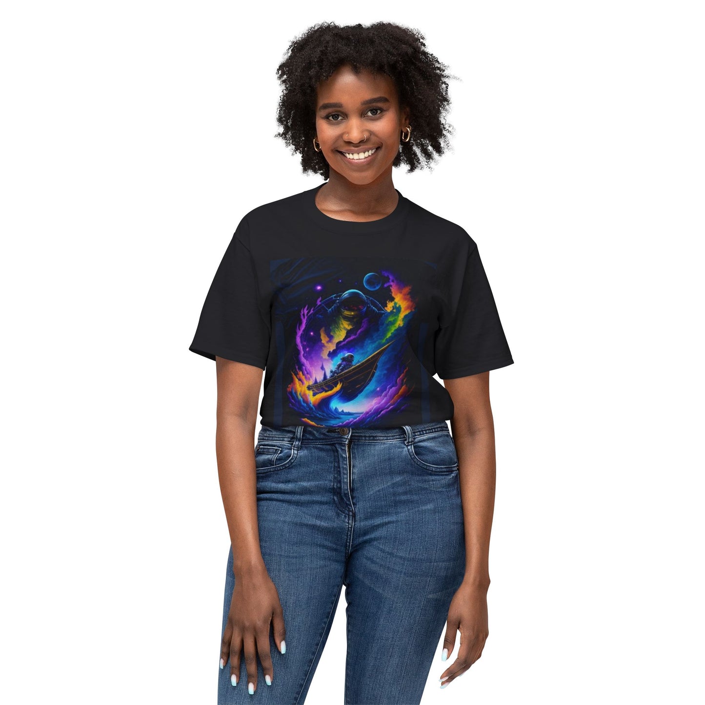 Cosmic Adventure Unisex HD Cotton™ T-shirt - Vibrant Space Design - Stoner Designz