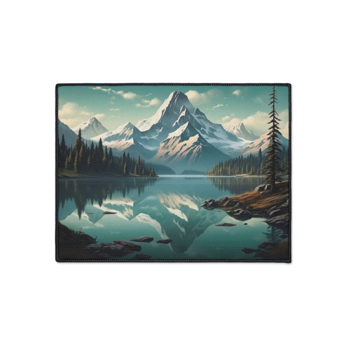 Mountain Landscape Floor Mat, Home Decor, Durable Entrance Mat, Nature Themed Rug, Cabin Decor, Outdoor Style - Stoner Designz