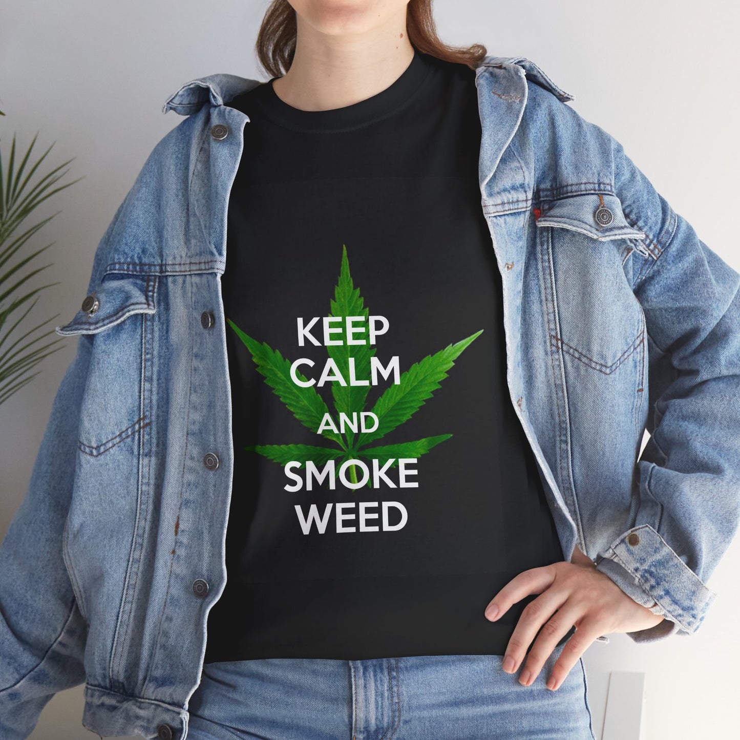 Keep Calm and Smoke Weed Tee, Cannabis T-Shirt, Funny Stoner Shirt, Gift for Weed Lovers, Chill Vibe Apparel, Unisex Cotton Top - Stoner Designz