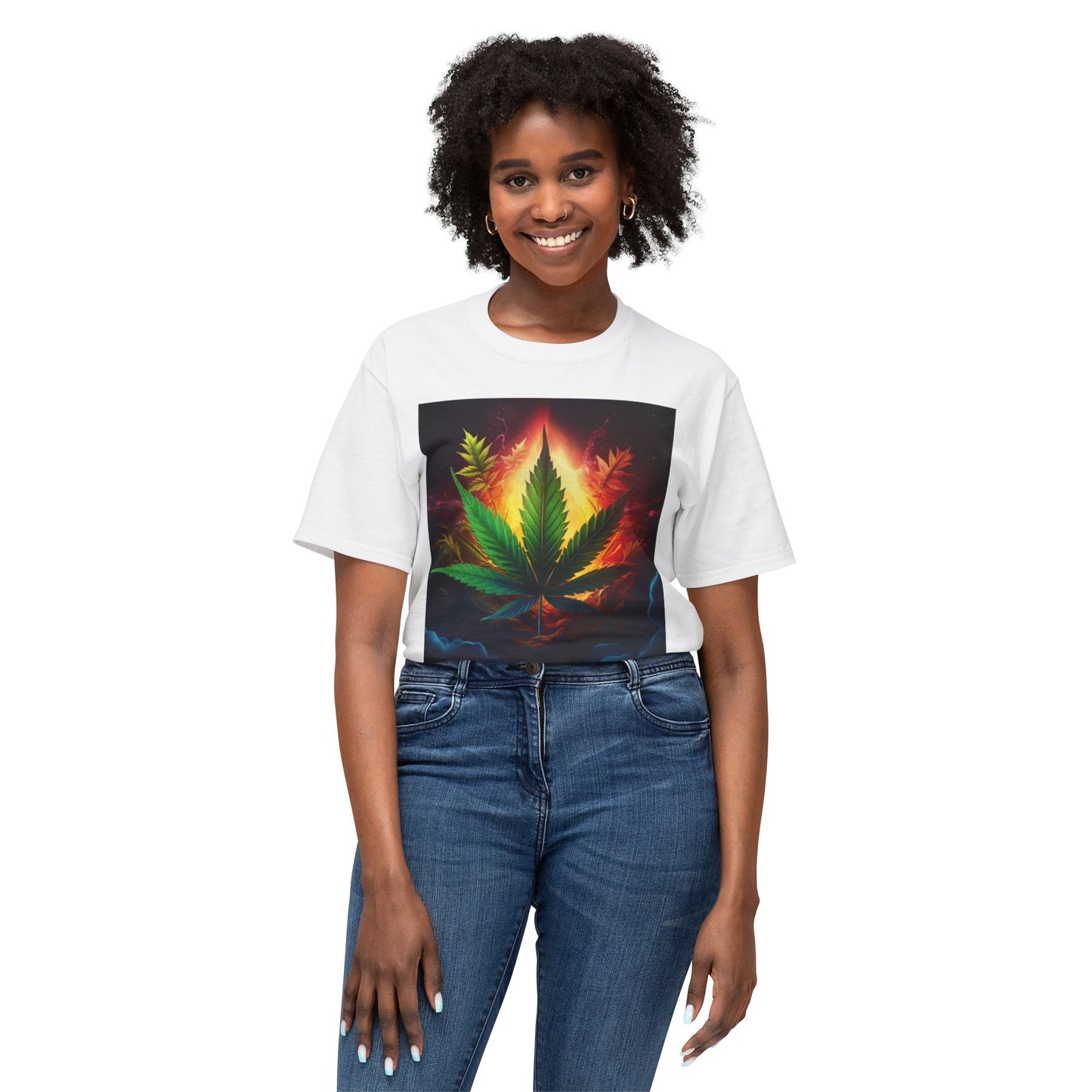 Vibrant Marijuana Leaf Unisex HD Cotton T-Shirt - Stoner Designz