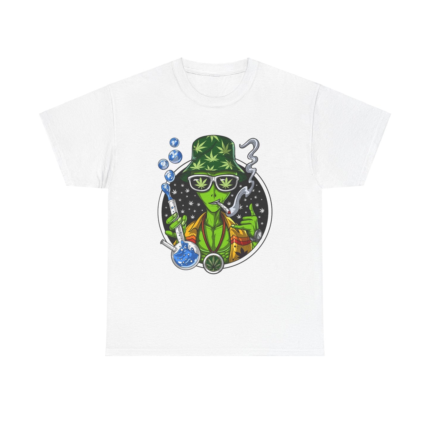 Retro Alien Scientist Tee, Cool Graphic Tee, Unisex Cotton Shirt, Fun Gift for Stoner Culture, Quirky Wear for Parties, Unique Halloween - Stoner Designz