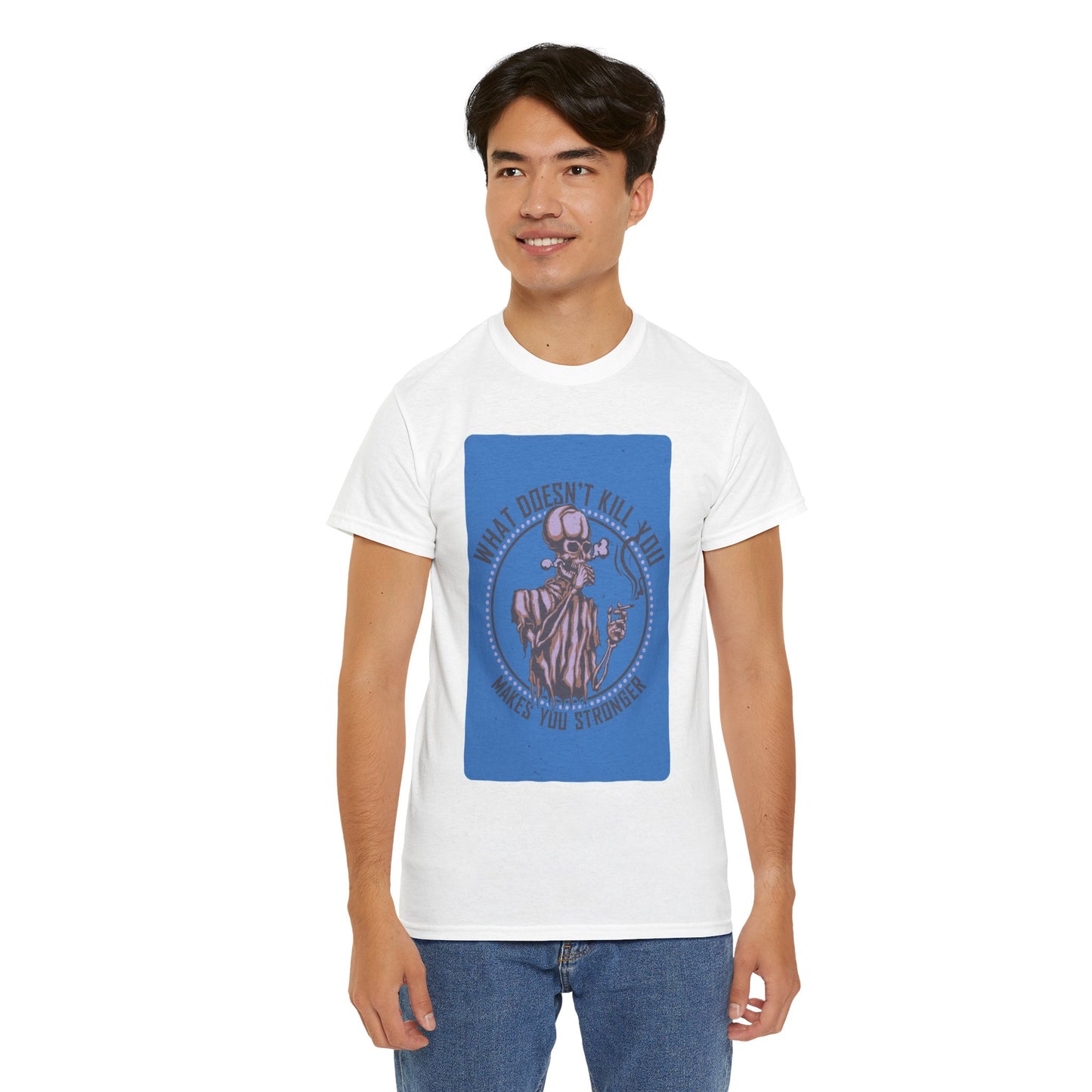 Motivational Graphic Unisex Heavy Cotton Tee - 'What Doesn't Kill You Makes You Stronger' - Stoner Designz