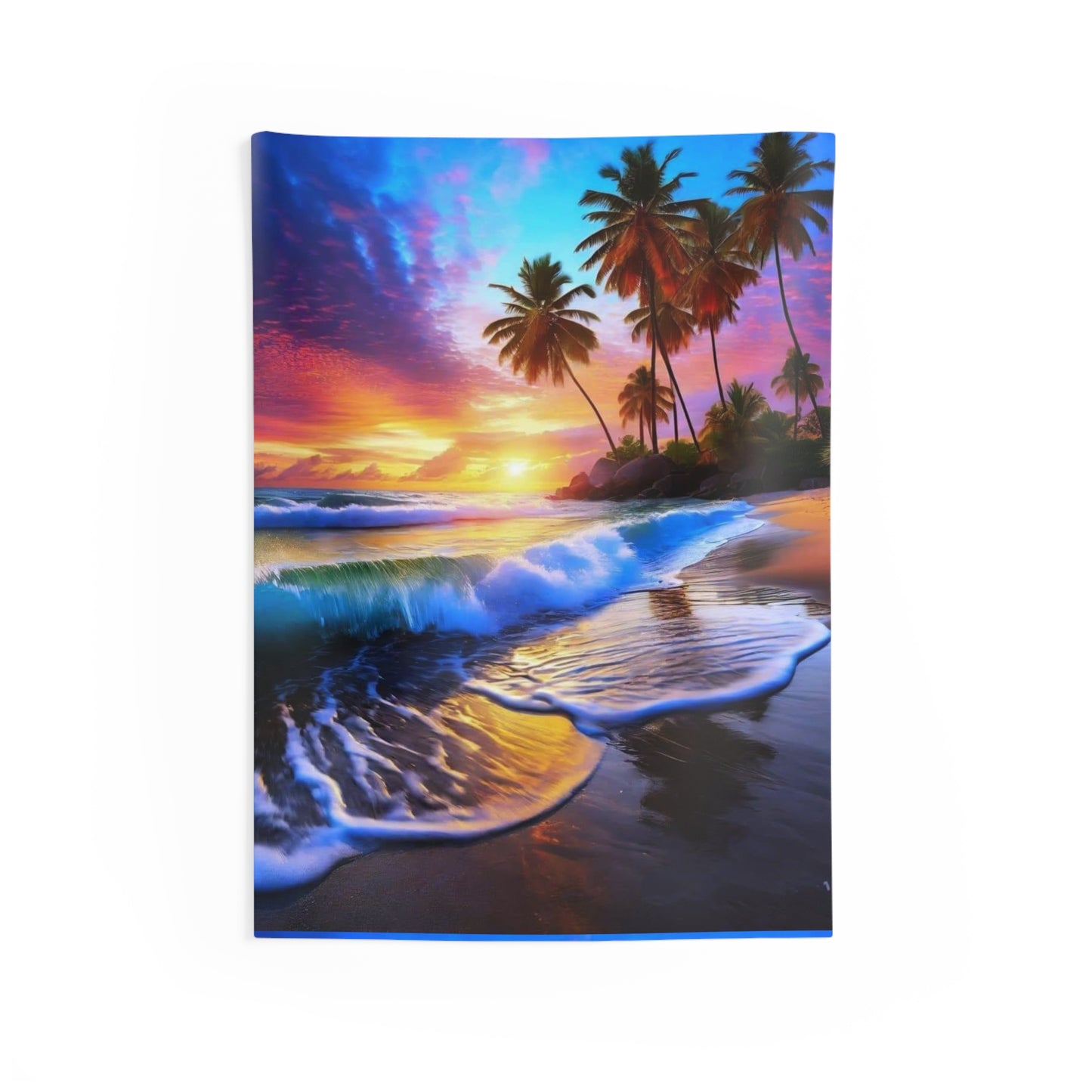 Tropical Sunset Wall Tapestry, Beach Decor, Boho Wall Hanging, Home Textile, Living Room Art, Vacation Vibe, Gift for Nature Lovers - Stoner Designz