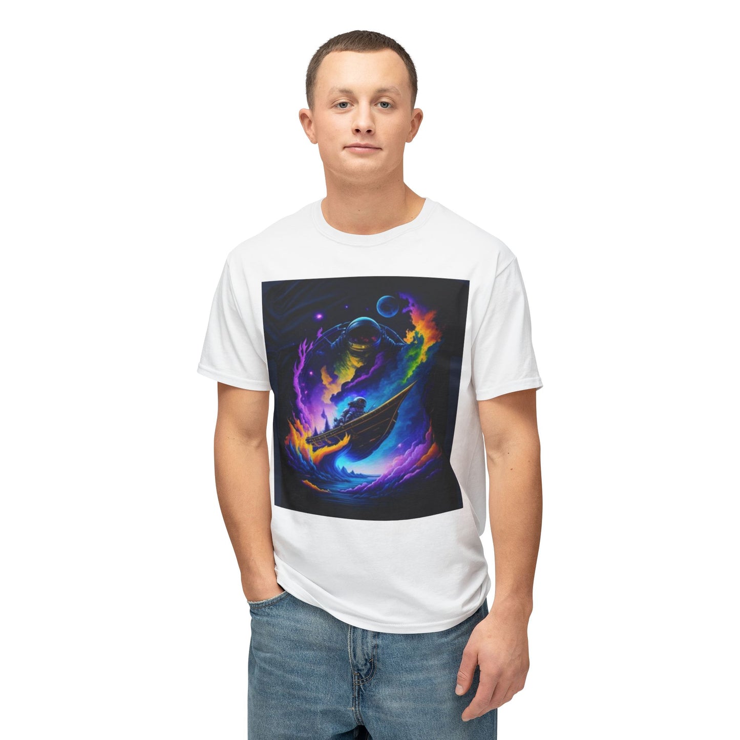 Cosmic Adventure Unisex HD Cotton™ T-shirt - Vibrant Space Design - Stoner Designz