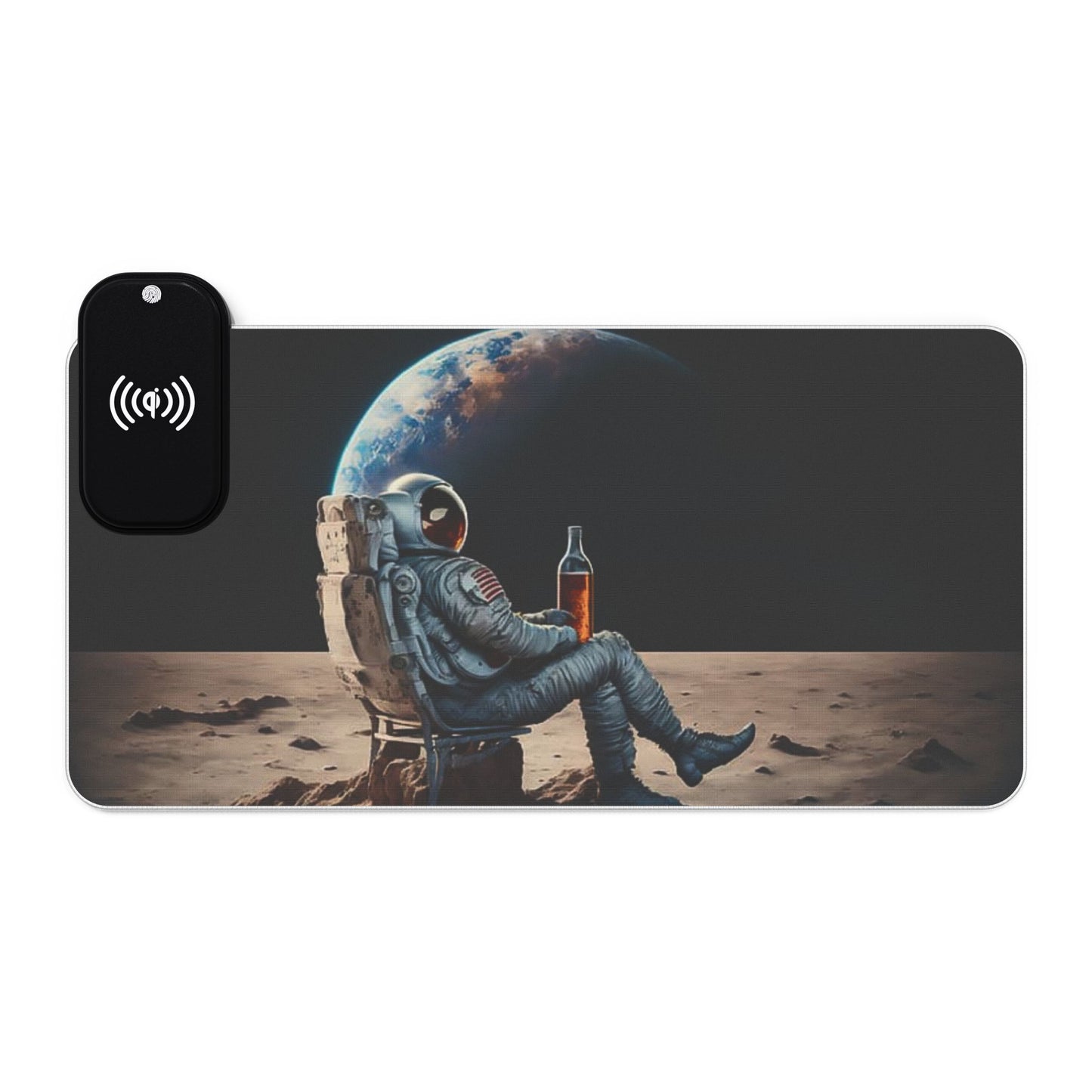 LED Gaming Mouse Pad with Wireless Charging - Smokefree Vibes, Gamer Gift, Office Desk Accessory, Cool Workstation Decor, Unique Gaming - Stoner Designz