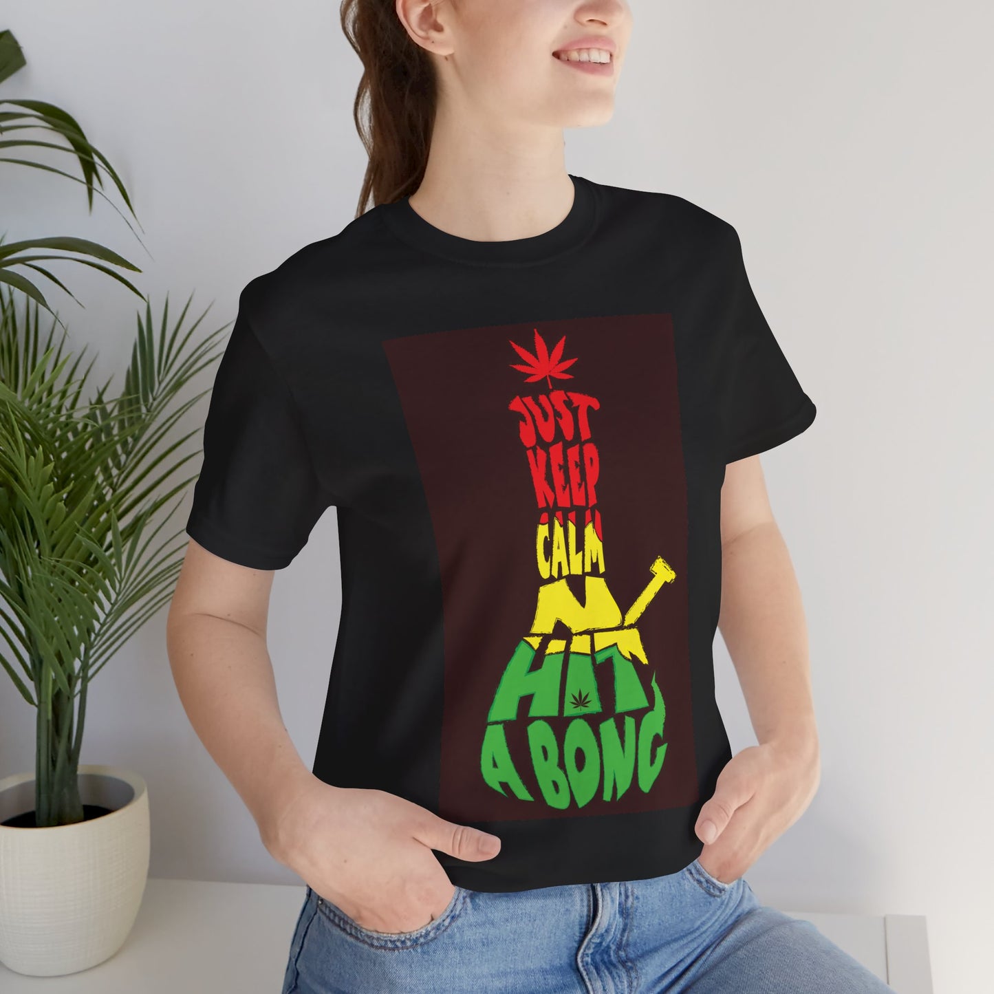 Just Keep Calm Hemp T-Shirt - Unisex Jersey Tee for Cannabis Lovers - Stoner Designz