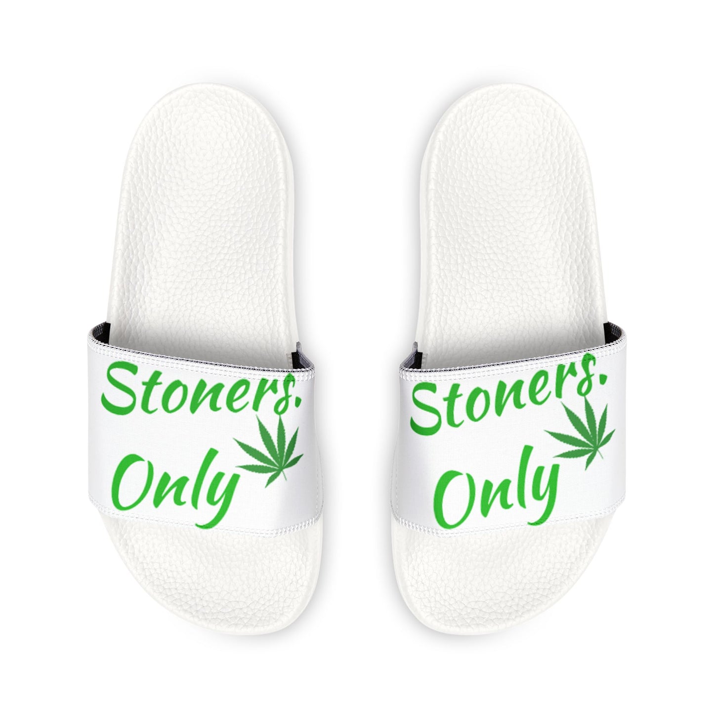 Stoner Vibe Sandals - Chill Slip-Ons for Relaxation, Pool Days, Beach Fun, or Gifts - "Stoners Only" Design, Indoor/Outdoor - Stoner Designz