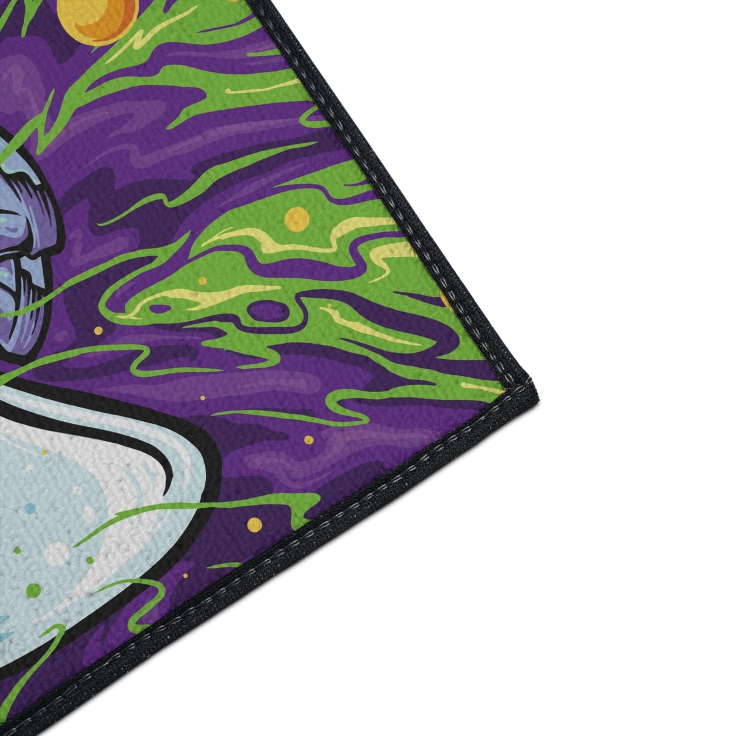Floor Mat - Astronaut Adventure with Bong, Spaceship Home Decor, Galaxy Gift Idea, Alien Invasion Area Rug, Space Floor Covering - Stoner Designz