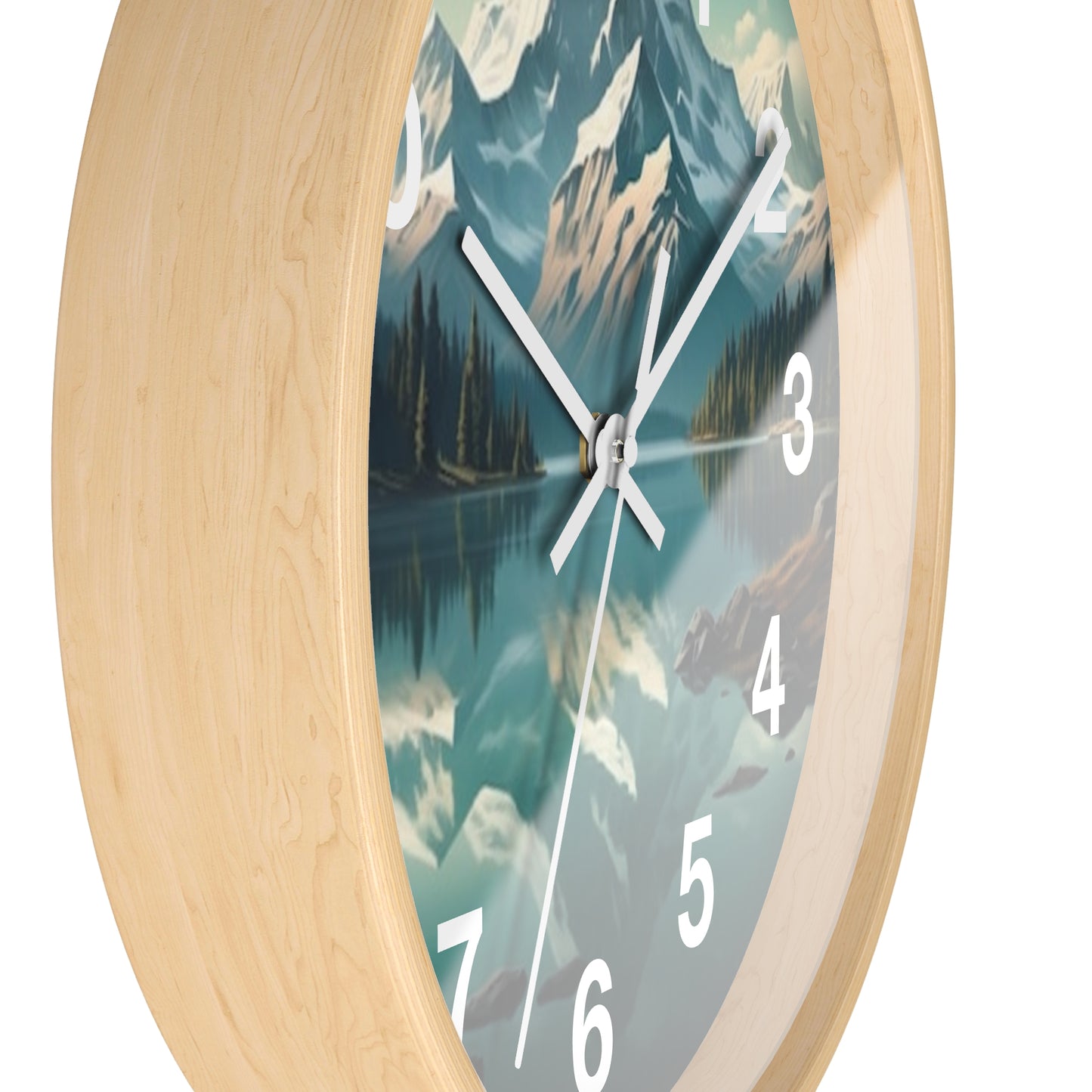 Serene Mountain Landscape Wall Clock - Nature Decor, Home Office Timepiece, Gift for Nature Lovers, Rustic Wall Art, Interior Design Accent