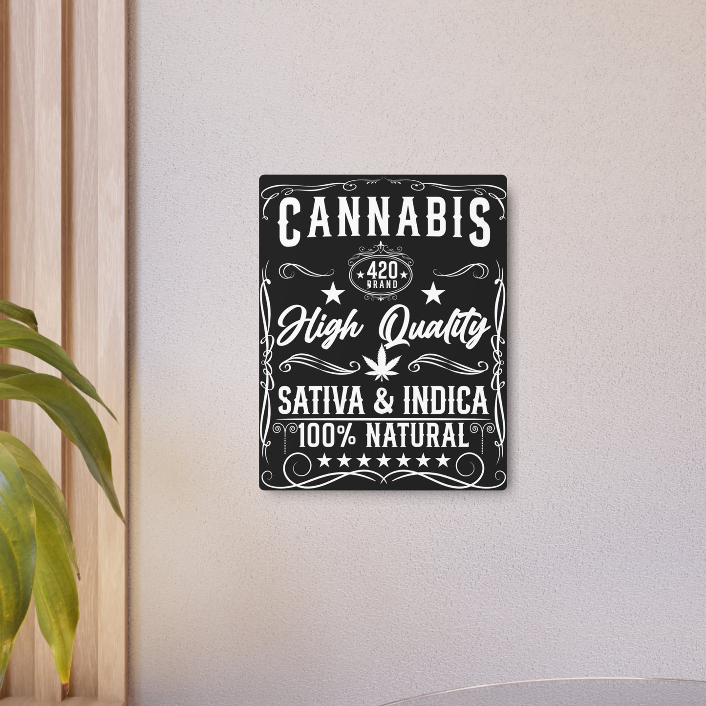 420 Metal Art Sign - High Quality Sativa & Indica Wall Decor