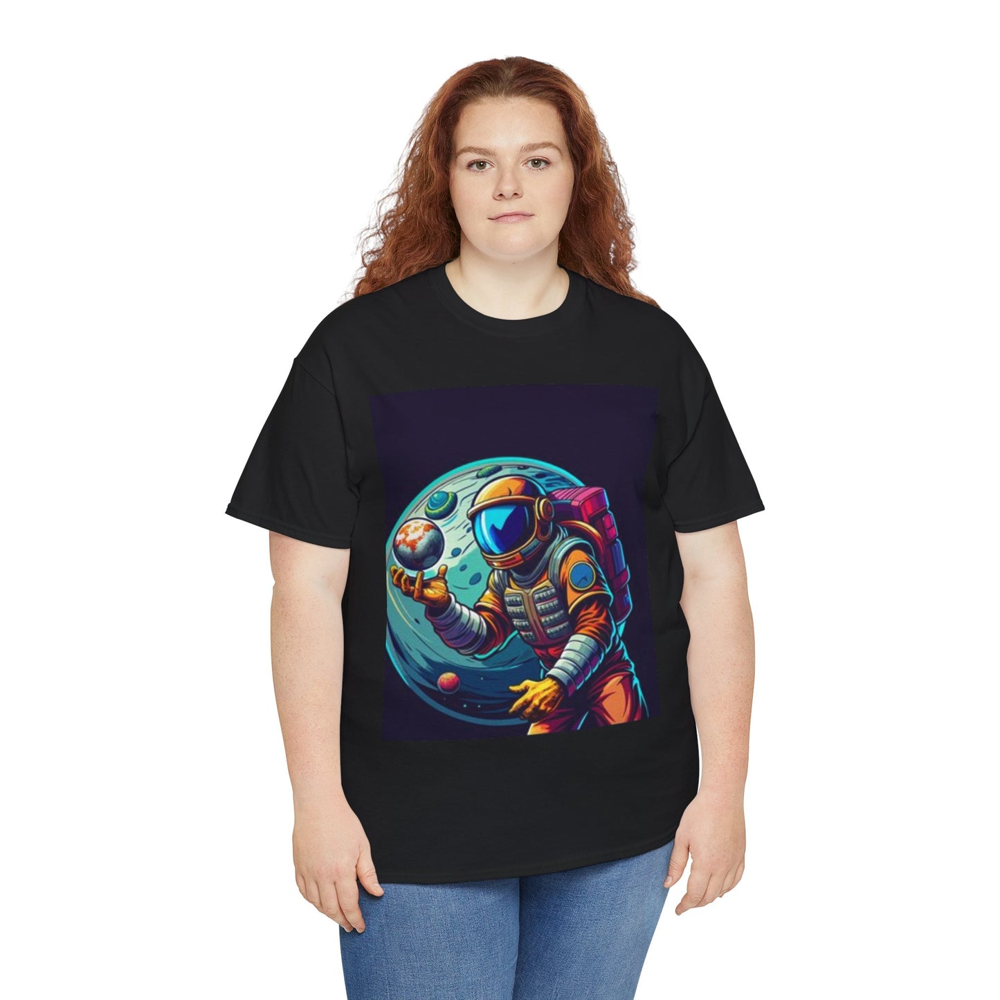 Cosmic Adventure Unisex Heavy Cotton Tee, Space T-Shirt, Astronaut Graphic Tee, Gifts for Science Lovers, Unique Outfits