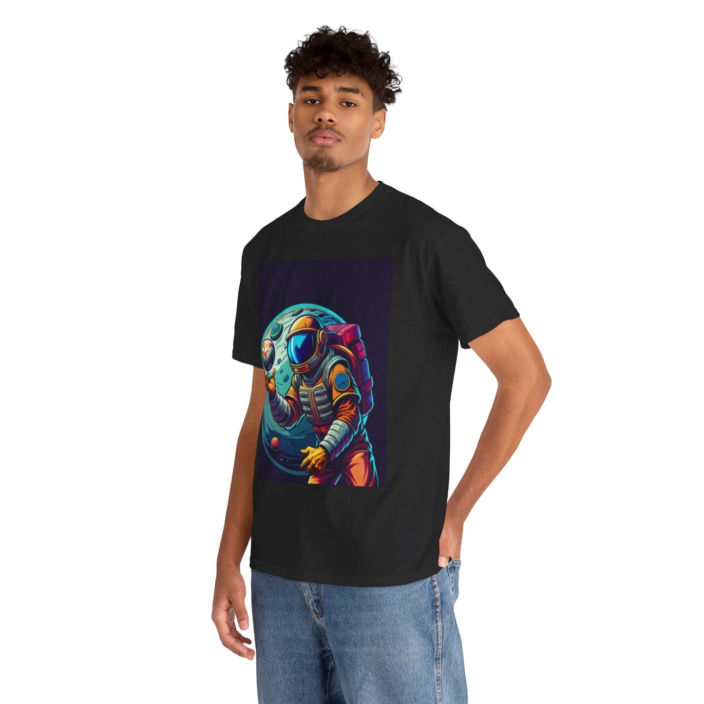 Cosmic Adventure Unisex Heavy Cotton Tee, Space T-Shirt, Astronaut Graphic Tee, Gifts for Science Lovers, Unique Outfits