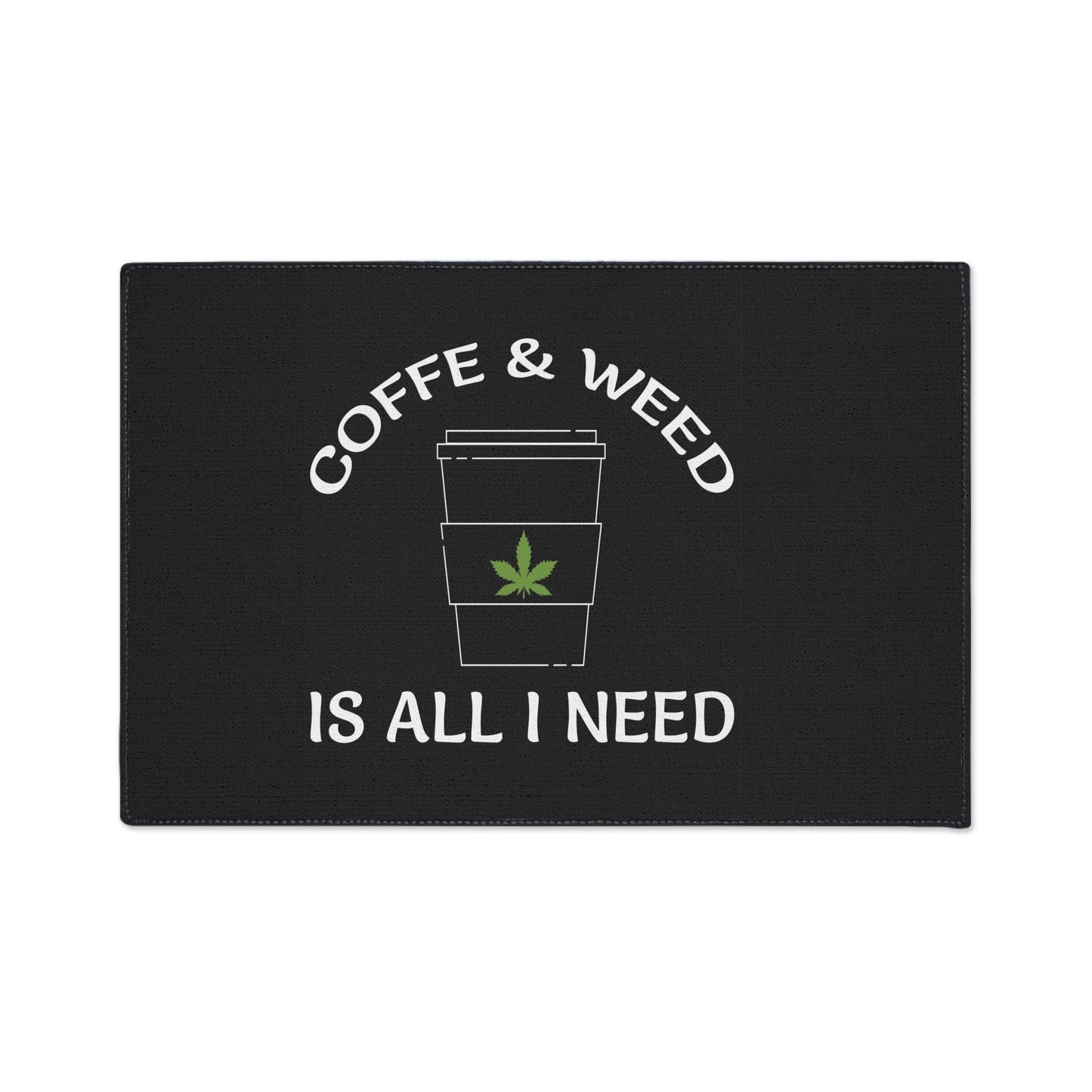 Coffee & Weed Heavy Duty Floor Mat - Perfect for Home, Kitchen, Cafes, Gifts, 420 Celebrations, Stoner Decor, Housewarming